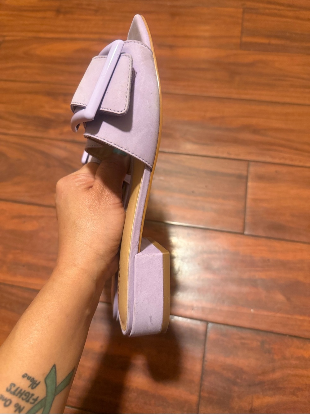 Anthropologie Lavender Buckle Slide Mules - Picture 5 of 10